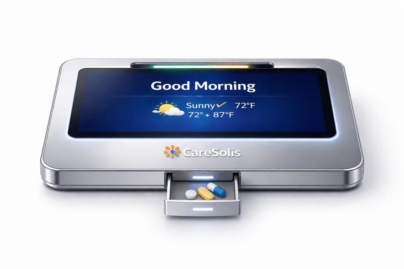 Solis device dispensing tray